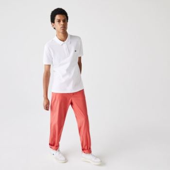 Lacoste Slim Fit Polo in Petit Piqué Pánské - Polo Bílé | CZ-mkTZeN